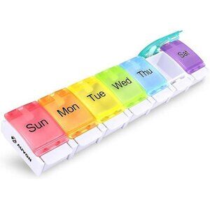 Weekly Pill Organizer Arthritis Friendly BPA Free Travel 7 Day Pill Box Case